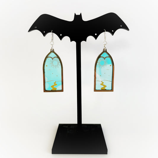 Celestial Night Sky Earrings (Iridescent) - Frame 1