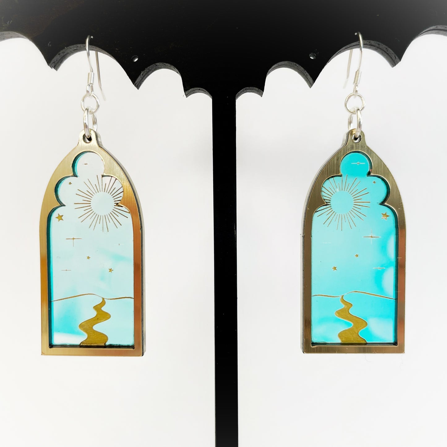 Celestial Night Sky Earrings (Iridescent) - Frame 2