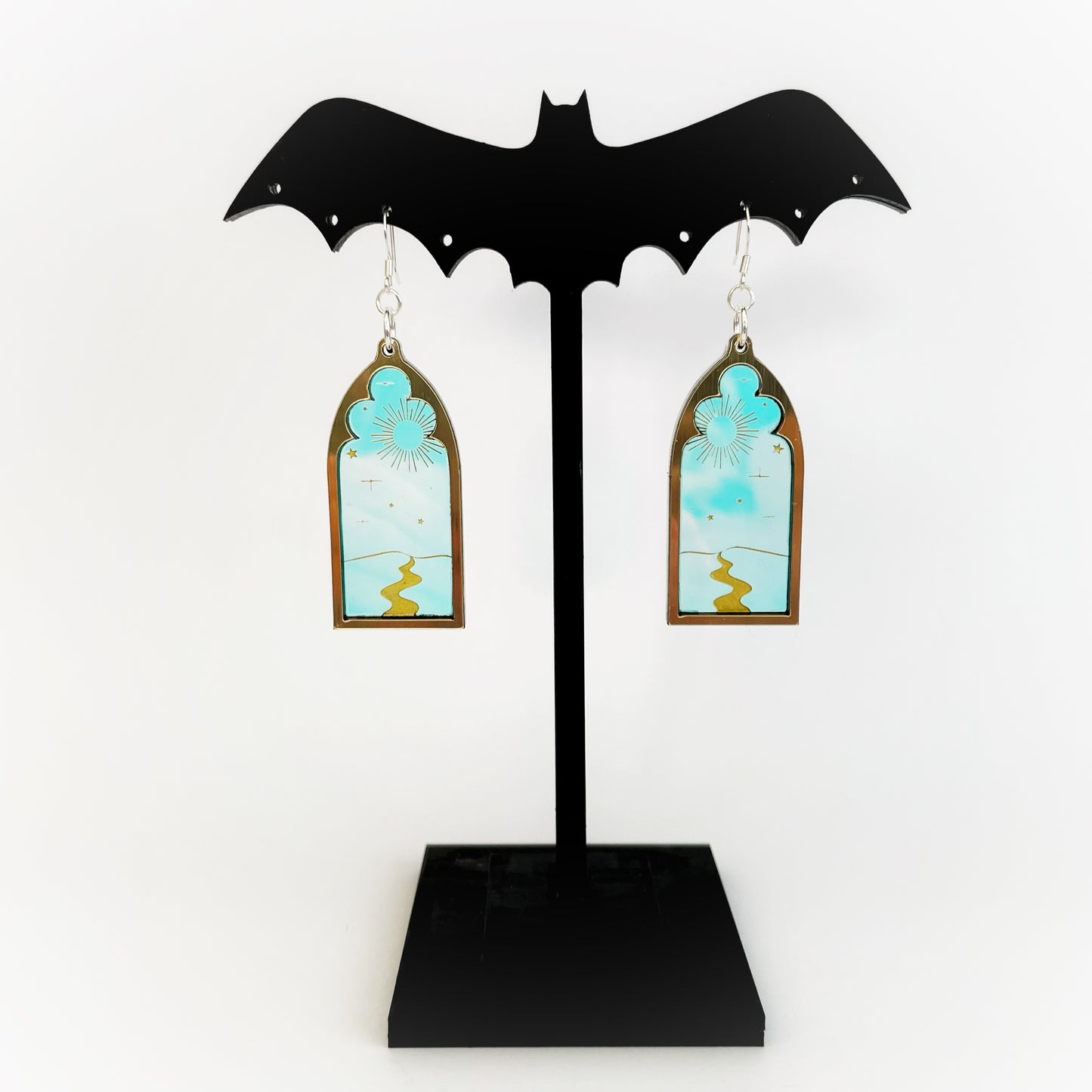 Celestial Night Sky Earrings (Iridescent) - Frame 2