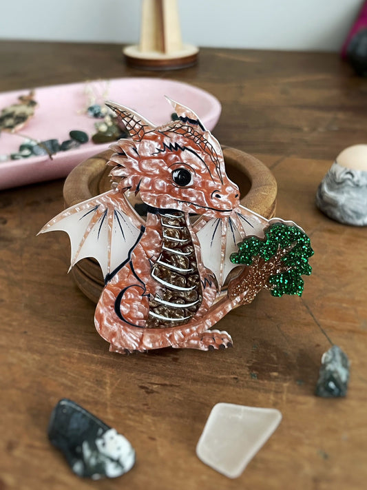Elemental Dragon Brooch - WOOD DRAGON XXIV